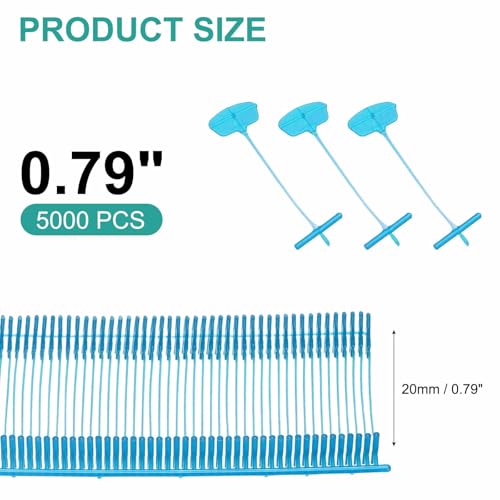 Standard Tagging Gun Fasteners 5000 Pcs 0.8 Inch Label Gun Price Tagging Barbs Clothing Tags Barbs Attachments for Clothes Fabric Price Label Garment, Light Blue - color: Light Blue, size: 0.8 Inch