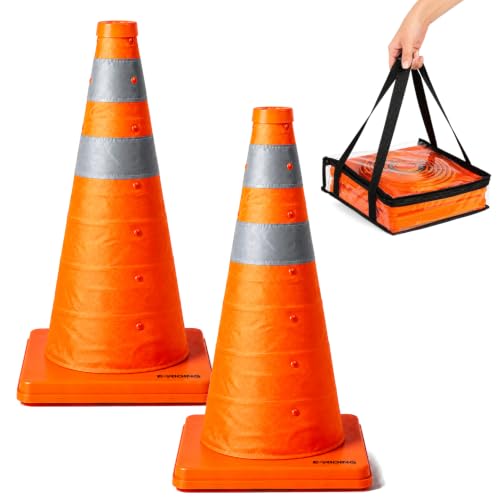 E-riding 18 Inch 2 Pack Collapsible Traffic Cones - size: 18 Inch