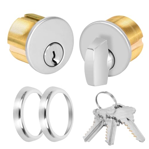 Commercial Mortise Lock Cylinder, Silver, with Thumbturn - color: Silver