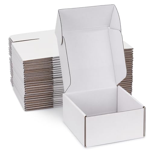 6x6x4 inch White Shipping Boxes for Small Business- Set of 25 - color: White, size: 6x6x4 Inch