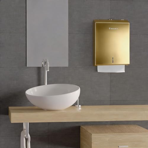 modunful Commercial Paper Towel Dispenser Gold Wall Mount Stainless Steel - color: D-391 Gold