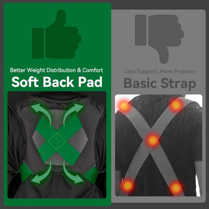 Moving Straps for Lifting, with Back Support for 2 Person, Green - color: GREEN