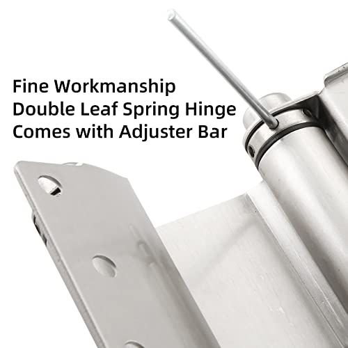 3" Double Action Spring Hinge, Self Closing Saloon Door Hinges, 2 Pack - color: Satin Nickel