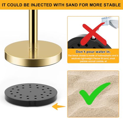 LOVMOR 6PCS Gold Stanchion Posts Queue, 38 Inch Red Velvet Rope, 5 FT Red Carpet Ropes and Poles, Crowd Control Barriers Queue Line Rope, Barriers for Party Supplies - color: Gold-6pack