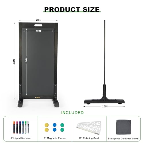 Pubell Magnetic Sandwich Chalkboard Board Signs - color: T-black