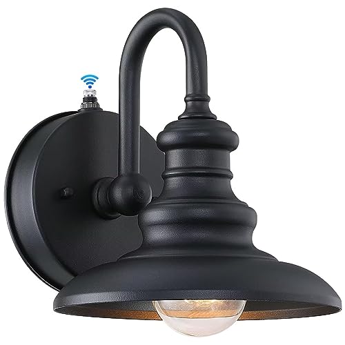 Dusk Dawn Sensor Outdoor Wall Sconce Black Exterior Gooseneck Barn Light - color: Black