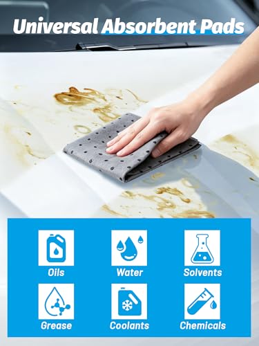 Heavy Duty Oil Absorbent Pads 13.5" x 17.5" 100 Pcs - color: 100 Pack, size: W13.5in,L17.5in