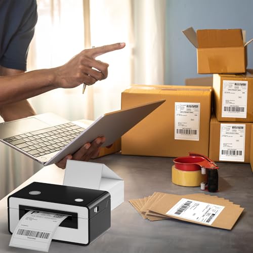 Immuson 4 x 6 Direct Thermal Shipping Labels with Perforations, Label Paper for Thermal Label Printer, Shipping Labels Compatible with Nelko MUNBYN JADENS Phomemo POLONO Rollo Printer,100 Labels