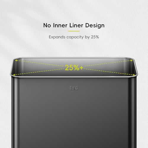 EKO Mirage X 80 Liter / 21.1 Gallons Motion Sensor Trash Can or Recycling Bin, Automatic Large Kitchen Trash Can Touchless, Stainless Steel, Matte Black - size: Mirage X 80 liter - Matte Black
