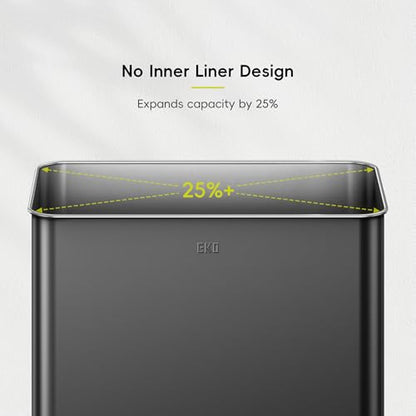 EKO Mirage X 80 Liter / 21.1 Gallons Motion Sensor Trash Can or Recycling Bin, Automatic Large Kitchen Trash Can Touchless, Stainless Steel, Matte Black - size: Mirage X 80 liter - Matte Black