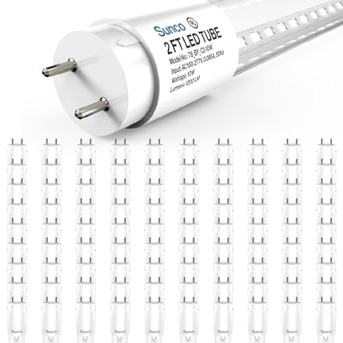 Sunco 90 Pack 2 Foot T8 LED Tube Light Bulbs, 10W, 5000K, Ballast Bypass - size: 90 Pack