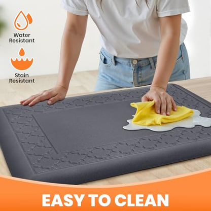 4/5 Inch Thicker Kitchen Mats Anti Fatigue Comfort Mat Standing Desk Rugs - color: Grey, size: 28"L x 17"W x 0.8"Th
