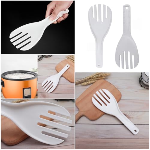 2 Pack Large Rice Paddle Non-Stick 10'' Serving Rice Spoon Rice Scooper Rice Spatula Salad Servers Salad Tongs for Commercial Rice Cooker Warmer Large Capacity Rice Maker Pot Restaurant Canteen