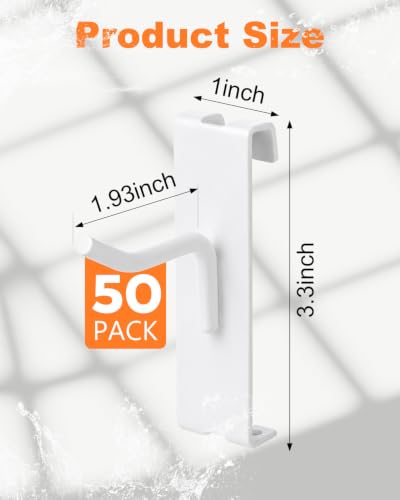 50 Pack Gridwall Hooks, 2 Inch Display Hooks for Wire Grid Wall Panels - size: 2inch-50Pcs-White