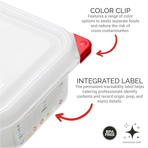 Araven Airtight Container, Food Pan with Lid for Storage in Kitchen and Restaurant, Full Size 4" Deep, 1 Count, Clear - size: 530 x 325 x 100 mm