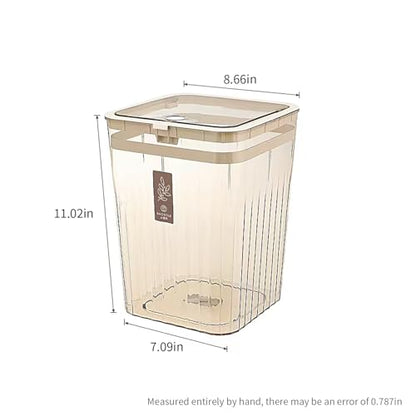 Bathroom Trach Can with Lid, 2.6 Gallon Grabage Can,Plastic Transparens Waste Basket with Press Top Lid,Clear Trach Bin for Home,Living Room,Bedroom,Office,Brown - color: brown