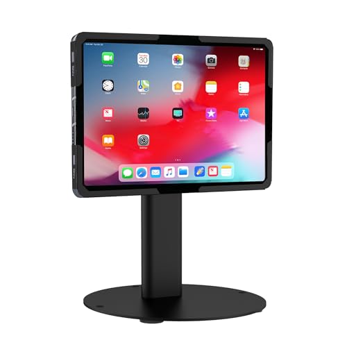 Mount-It! Universal Tablet Countertop Stand, Secure Kiosk Mount, Black - color: Black