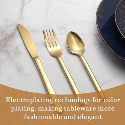 Silverware Set for 4,20 Pieces Forged Stainless Steel Flatware Set Cutlery Set,Heavy Duty and Modern Desgin,Fancy Tableware Cutlery Set for Home,Restaurant,Mirror Polished,Dishwasher Safe