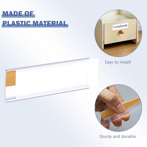 Diteje Shelf Label Strips,Adhesive Wire Label Holders with Paper Inserts