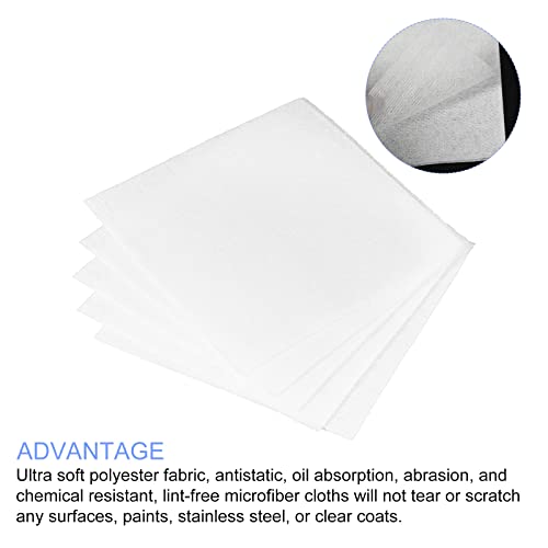 METALLIXITY Cleanroom Wipes Lint-Free Wipes (9.8" x 9.8") 100pcs, Automotive Wipes Dustless Wipes Nonwoven Polyester Blend Wiping Cloth for Laboratory Electronics Printing and Industries, White