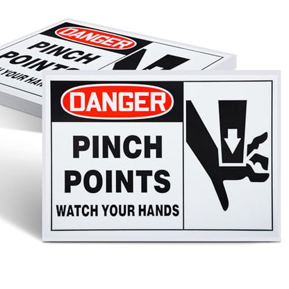 30 Pcs Danger Pinch Point Watch Your Hands Stickers, 3.5" x 5"