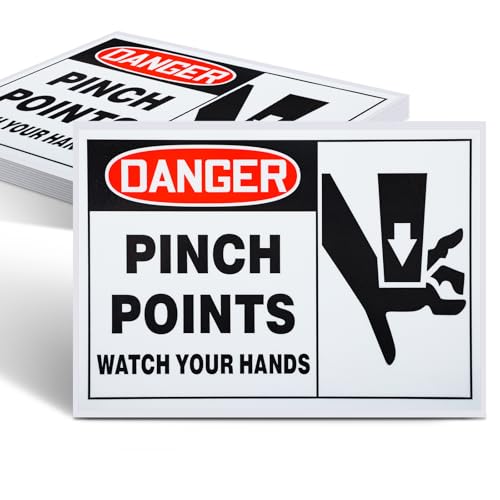 30 Pcs Danger Pinch Point Watch Your Hands Stickers, 3.5" x 5"