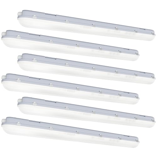 4FT LED Vapor Tight Light 60W 6600LM IP65 5000K Shop Light 6Pack ETL - size: 4FT｜6 PACK