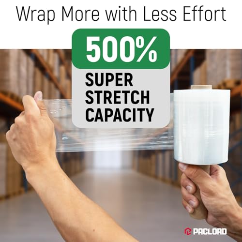 5" x 1000' Industrial Strength Stretch Wrap with Extended Handle, Pack of 2 - size: Pack of 2