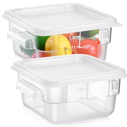 FoldTier 2 Pcs Square Food Storage Containers, White, 2 Qt - color: White, size: 2 Qt