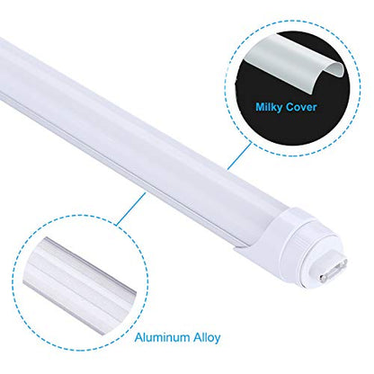 2 Pin 8FT R17D LED Bulbs, 45W (110W Equivalent), 5400LM, 6000K, R17D HO Rotatable LED Tube Light,Dual-Ended Power, Ballast Bypass,Frosted Cover, Replace T8 T10 T12 Fluorescent Light Bulb (16-Pack) - color: Frosted Cover Single Row, size: 16 Count