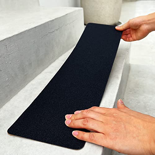S&X Outdoor Stair Treads Non-Slip 6x24in, 5-Pack, Black - color: Black, size: 6" x 24"