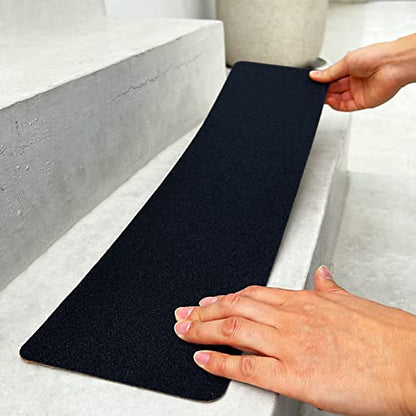 S&X Outdoor Stair Treads Non-Slip 6x24in, 5-Pack, Black - color: Black, size: 6" x 24"