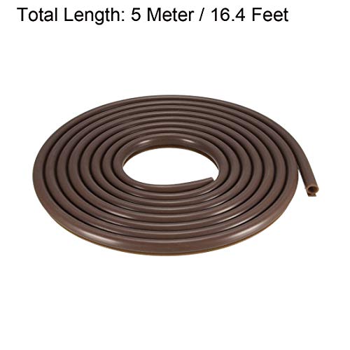 uxcell T-Slot Mount Window Weatherstrip Seal 7mm Bulb Bubble for 5mm Slot 5 Meters Long Coffee - color: Coffee, size: 5m