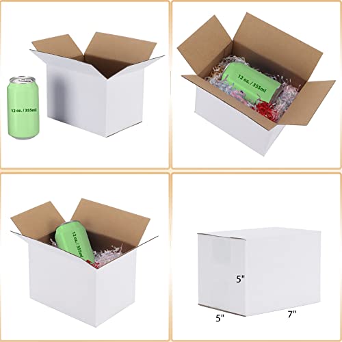 Calenzana 7x5x5 Shipping Boxes Set of 40, White Corrugated Cardboard Box for Mailing Packing Gifts Small Business - size: 7x5x5, style: 40 Pack