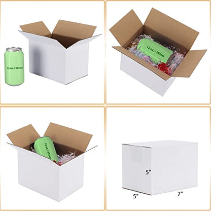 Calenzana 7x5x5 Shipping Boxes Set of 40, White Corrugated Cardboard Box for Mailing Packing Gifts Small Business - size: 7x5x5, style: 40 Pack