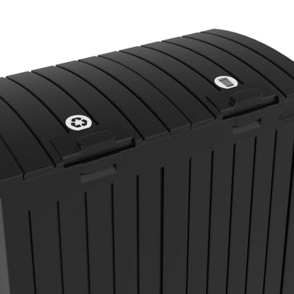 Suncast Dual 33 Gal Trash Hideaway Cabinet, Discrete Outdoor Storage - color: Black