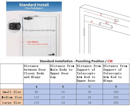 Commercial Door Closer with Hold Open, No Slam, Black, Small - color: Black, size: Small