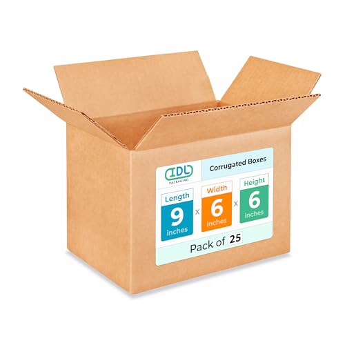 Small Moving & Shipping Boxes 9"L x 6"W x 6"H (25-Pack) - Extra Strength 200 lb vs Regular - Corrugated Strong Boxes for Packaging - Small Packaging Box - Heavy Duty Box by IDL Packaging - size: 9 * 6 * 6" (Small Boxes)