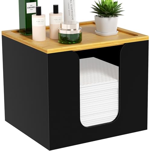VITVITI Disposable Face Towel Holder for Clean Skin Club, Acrylic Box Black - color: Black 1