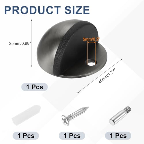 uxcell Low Dome Floor Door Stop, 45mm Dia. Stainless Steel Door Stopper - color: Gray