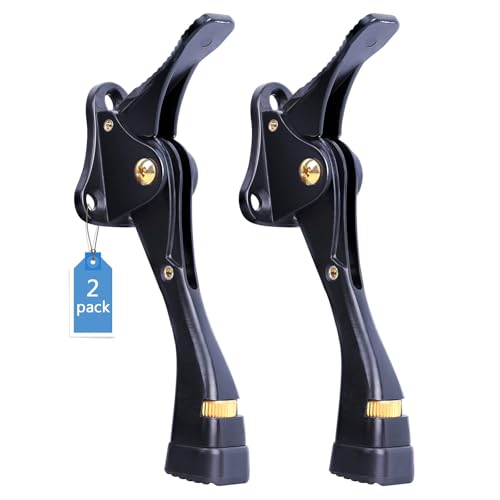 Door Stoppers, 4 Inch Kickdown Door Stop for Bottom of Door, Black, 2 Pack - color: Black, size: 2 Pack