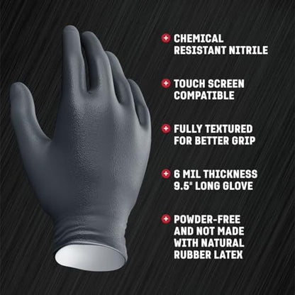 Venom Steel Nitrile Gloves, 6 mil Disposable Latex Free Black Gloves, 2 Layer Rip Resistant Gloves, XX-Large (Pack of 90) - size: XX-Large (Pack of 90)