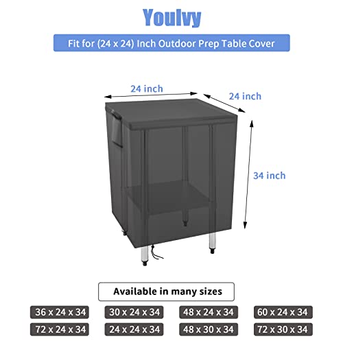 Outdoor Prep Table Cover for Outdoor Metal BBQ Table, 24x24x35 Inch - size: 24" x 24" x 35"