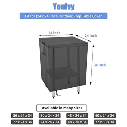 Outdoor Prep Table Cover for Outdoor Metal BBQ Table, 24x24x35 Inch - size: 24" x 24" x 35"