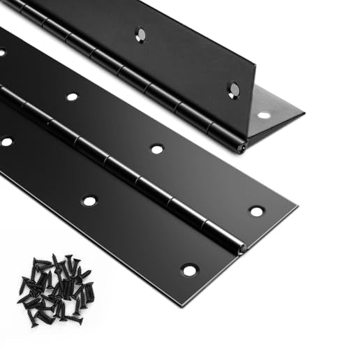 2PCS Black Piano Hinge 16 Inch x 3 Inch - color: Black, size: 16" Long x 3" Overall Width