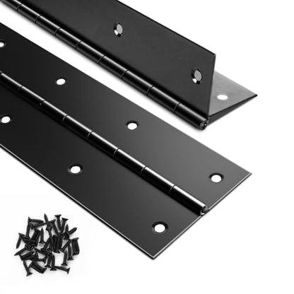 2PCS Black Piano Hinge 30 Inch x 3 Inch, 0.05" Leaf Thickness - color: Black, size: 30" Long x 3" Overall Width