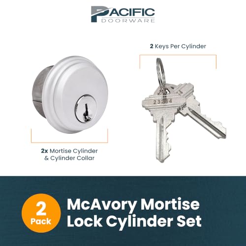 Double Cylinder Lock - Aluminum Silver, 2 Pack - color: Aluminum Silver, size: 2 Pack, style: Keyed Cylinder