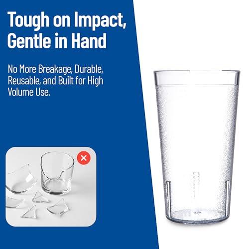 Carlisle Plastic Tumbler, 16 oz, Pebble Textured, Stackable, 24-Pack