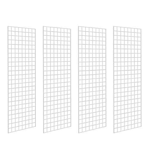 Grid Wall Commercial Grade Gridwall Panels – Heavy Duty Grid Panel for Any Retail Display Wall Grid 2' Width x 6' Height, White Finished (Pack of 4) - color: White, size: 2'x6'(4 Pack)