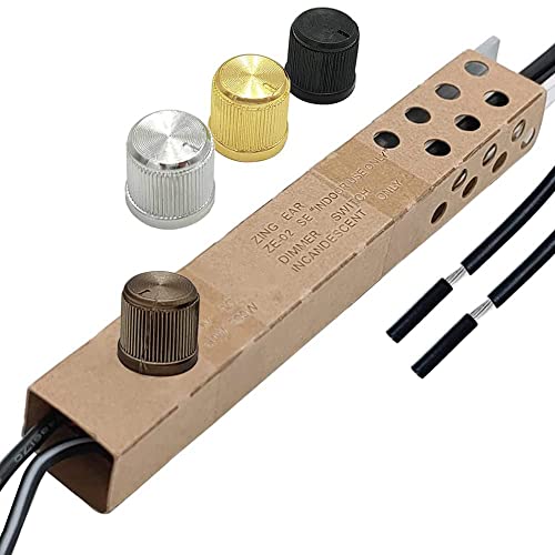 Zing Ear ZE-02 Rotary Dimmer Switch for Floor Torchiere Lamps, Halogen Lamps, Incandescent Lamps,500WMax. 120VAC Knob Switch Replacement Kit-Black - size: Paper shell